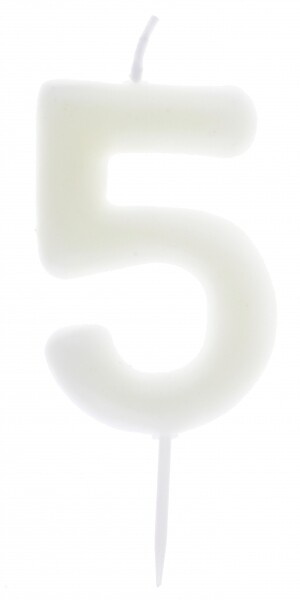 BOUGIE CHIFFRE "5" PHOSPHORESCENTE 4x9CM