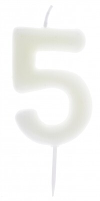 BOUGIE CHIFFRE "5" PHOSPHORESCENTE 4x9CM