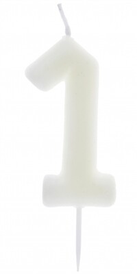 BOUGIE CHIFFRE "1" PHOSPHORESCENTE 4x9CM