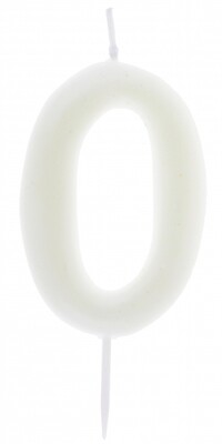 BOUGIE CHIFFRE "0" PHOSPHORESCENTE 4x9CM