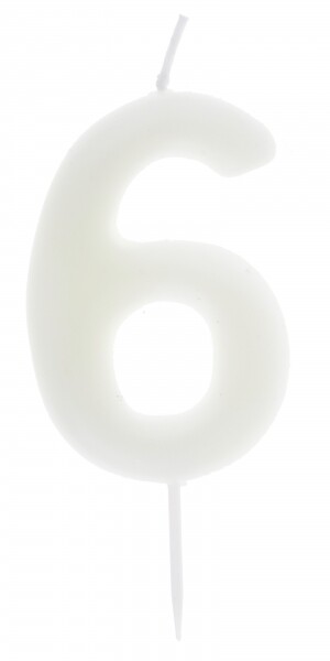 BOUGIE CHIFFRE "6" PHOSPHORESCENTE 4x9CM