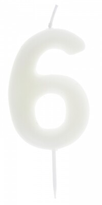 BOUGIE CHIFFRE "6" PHOSPHORESCENTE 4x9CM