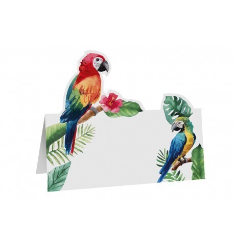 MARQUE-PLACES PERROQUET 8x8CM (x6)