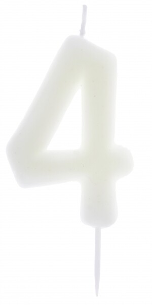 BOUGIE CHIFFRE "4" PHOSPHORESCENTE 4x9CM