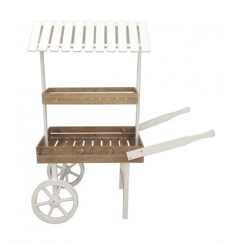 CHARIOT CANDY BAR 2 NIVEAUX BOIS ET BLANC 1.32Mx50x1.50M