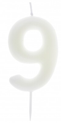 BOUGIE CHIFFRE "9" PHOSPHORESCENTE 4x9CM