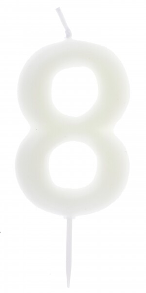 BOUGIE CHIFFRE "8" PHOSPHORESCENTE 4x9CM