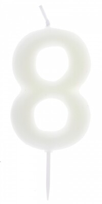BOUGIE CHIFFRE "8" PHOSPHORESCENTE 4x9CM