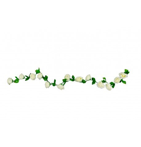 GUIRLANDE DE ROSES BLANCHES 2.20M