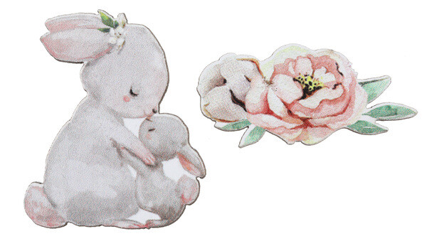 CONFETTIS BOIS MON PETIT LAPIN 4CM (x10)
