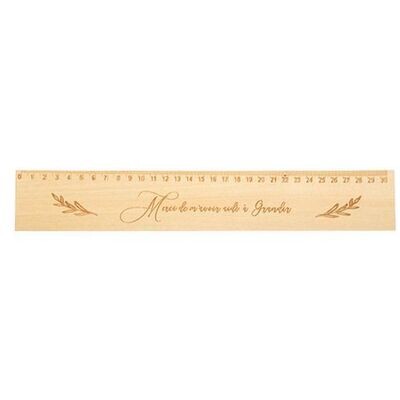 REGLE BOIS "MERCI DE M'AVOIR AIDE A GRANDIR" 31x5CM