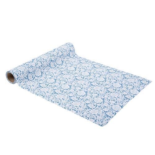 CHEMIN DE TABLE TISSU TOILE DE JOUY BLEU 28CMx5M