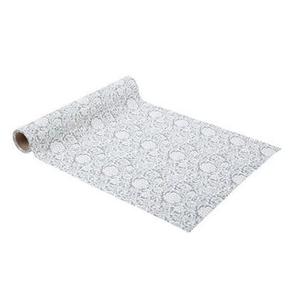 CHEMIN DE TABLE TISSU TOILE DE JOUY SAUGE 28CMx5M