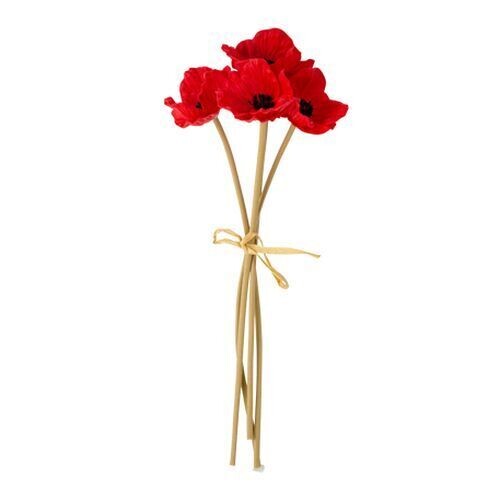 COQUELICOT ROUGE SUR TIGE 35CM (x4)