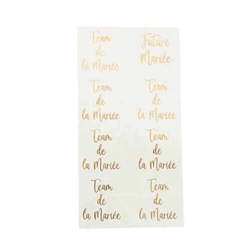 TATOUAGE DORE "TEAM DE LA MARIEE" 3x4CM (x14) + "FUTURE MARIEE" 3x3CM (x2)