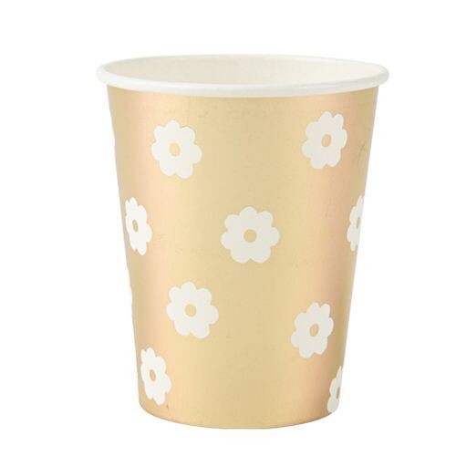 GOBELET MARGUERITE BLANC ET OR 25CL (x8)