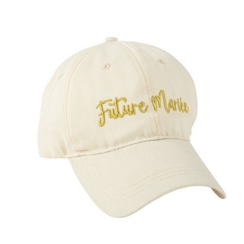 CASQUETTE CREME "FUTURE MARIEE" BRODE OR TAILLE UNIQUE REGLABLE