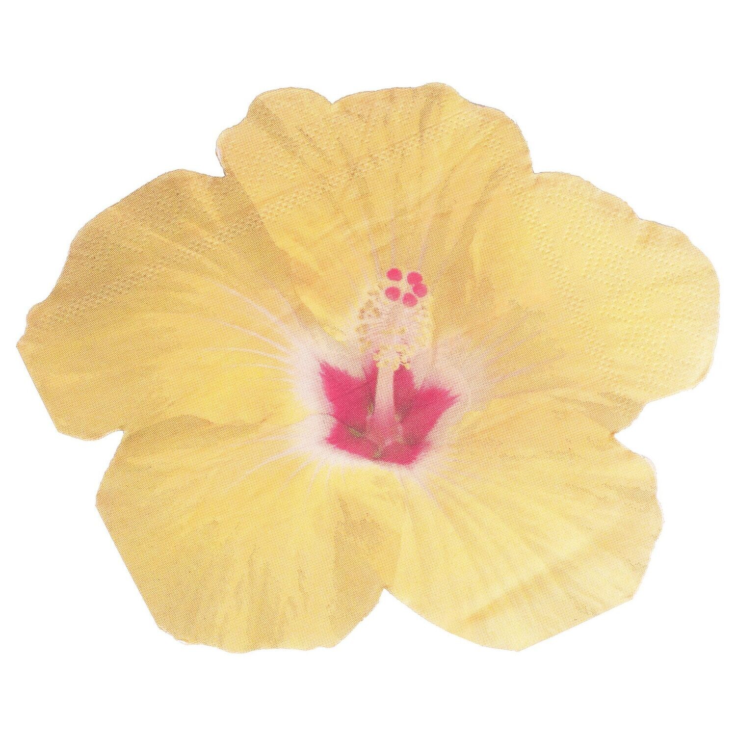 SERVIETTE FLEUR TROPICALE HIBISCUS JAUNE 16.5CM (x16)