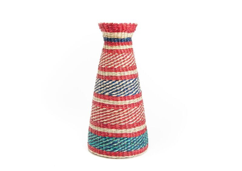 VASE VANNERIE FIBRES NATURELLES TRESSEES 42CM