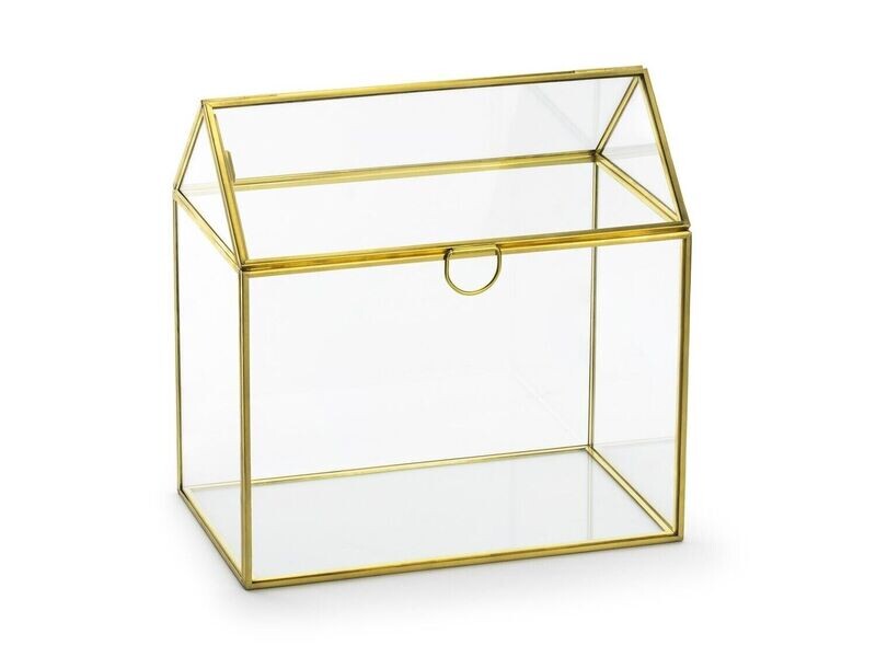 URNE VERRE BORD DORE 13x21x21CM Personnalisable