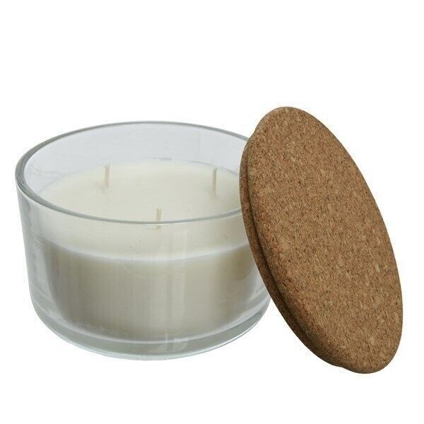 BOUGIE CIRE DE SOJA DANS POT VERRE 13x7.8CM ET COUVERCLE LIEGE Personnalisable