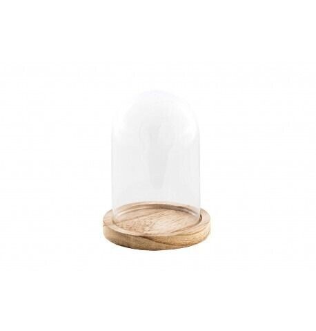 CLOCHE VERRE SUR SUPPORT BOIS 14x21CM Personnalisable