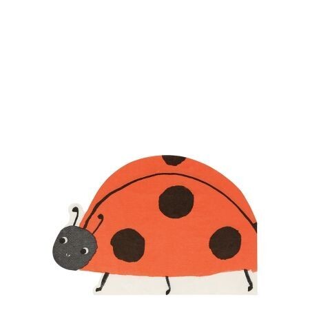 SERVIETTE FORME COCCINELLE 17.1X11.4CM (x20)