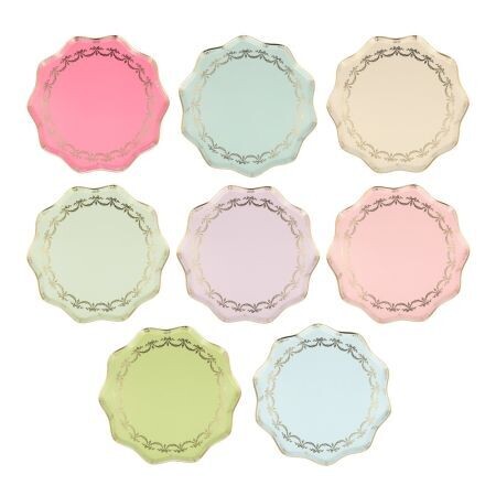 ASSIETTE LADUREE PASTEL ET OR 21.6CM (x8)