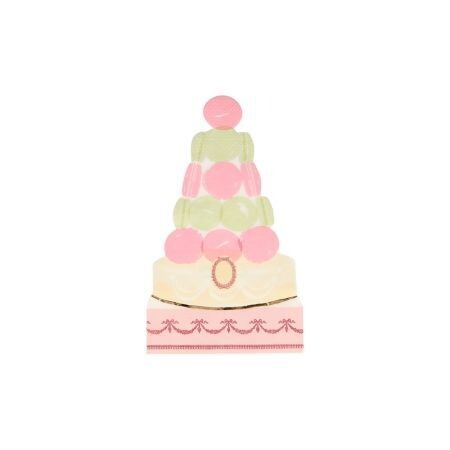 SERVIETTE LADUREE FORME PYRAMIDE MACARONS 17.8X10.8CM (x16)