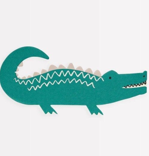 SERVIETTE FORME CROCODILE 19.7X9.2CM (x16)