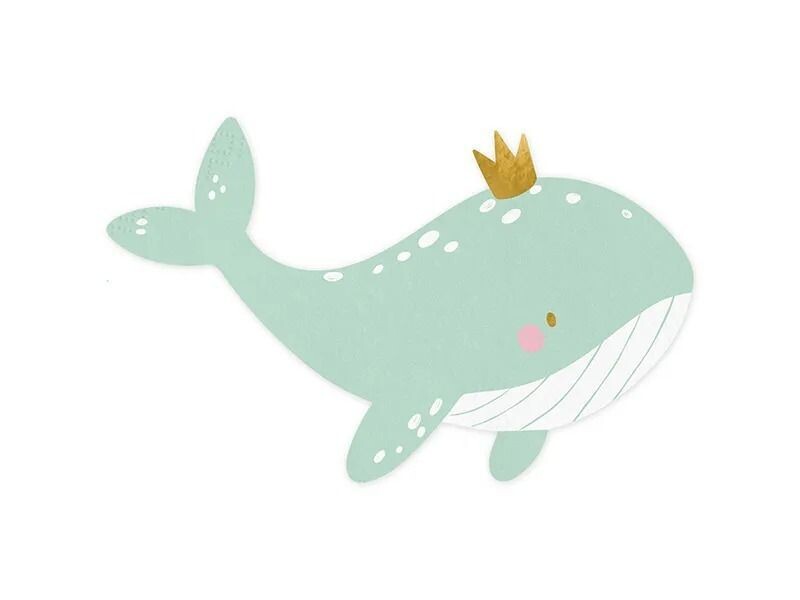 SERVIETTE FORME BALEINE 16x10CM (x20)