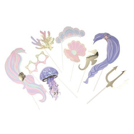 KIT PHOTOBOOTH IRIDESCENT PASTEL ET OR 9PCS