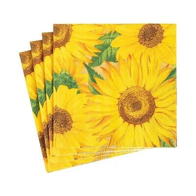 SERVIETTE COCKTAIL TOURNESOL 25CM (x20)