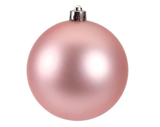 BOULE PLASTIQUE ROSE POUDRE 10CM (x4)