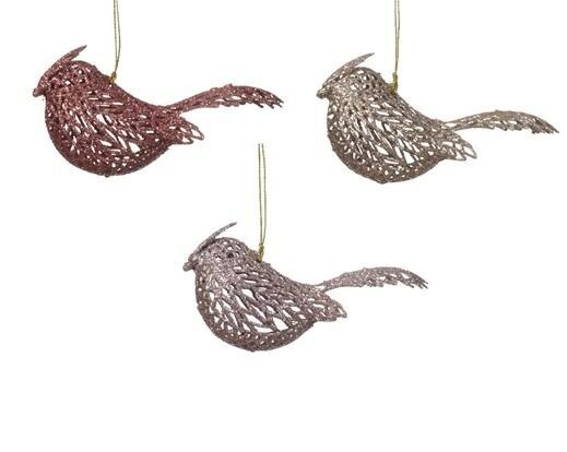 SUSPENSION OISEAU PAILLETTES 3 MODELES ASSORTIS 4x11CM