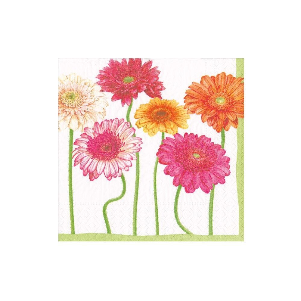 SERVIETTE COCKTAIL BLOOMING DAISYS 25CM (x20)