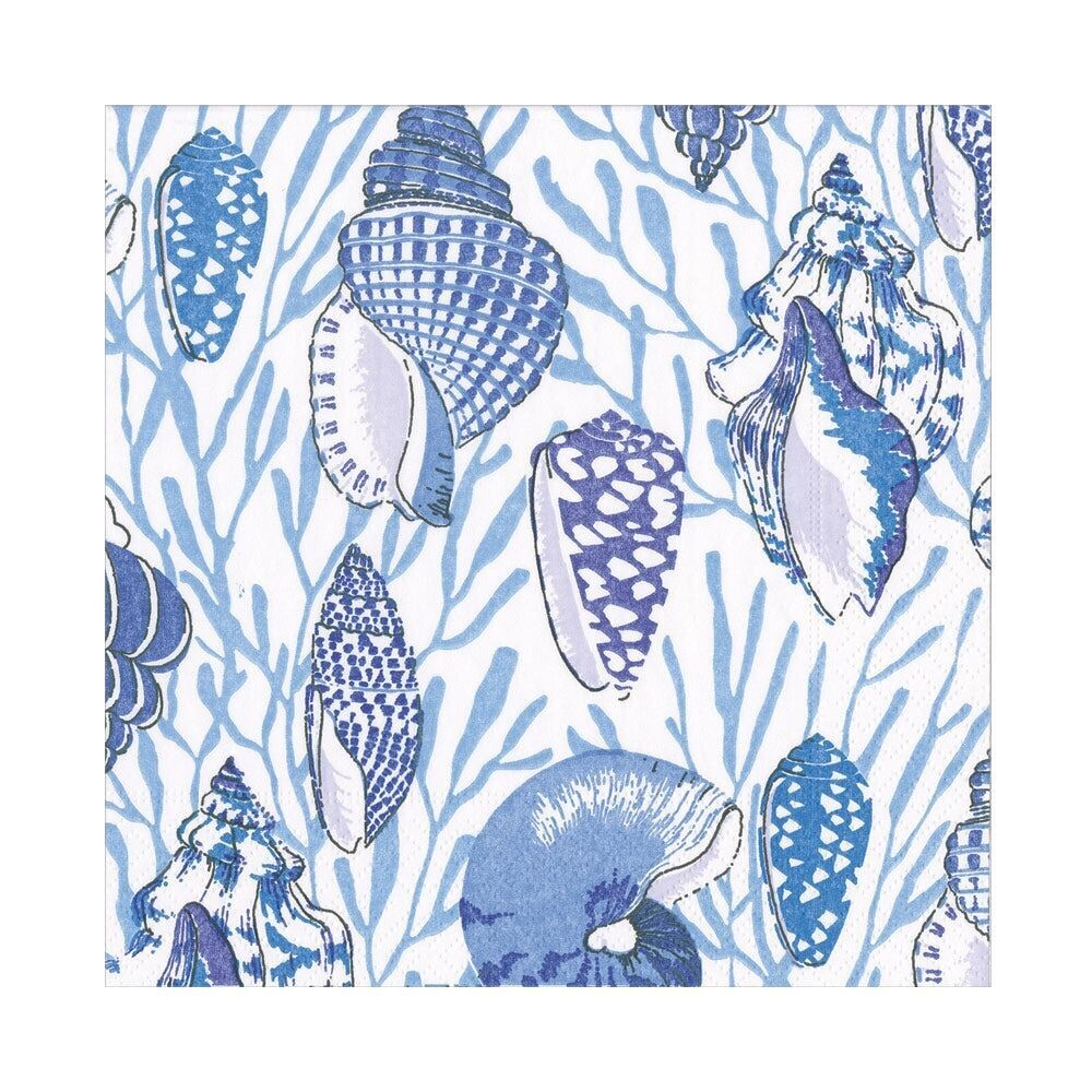 SERVIETTE COQUILLAGES BLEUS 33CM (x20)