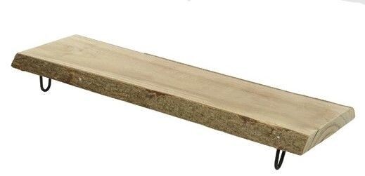 PLATEAU RECTANGLE BOIS SUR PIEDS METAL GM 70x18.5CM