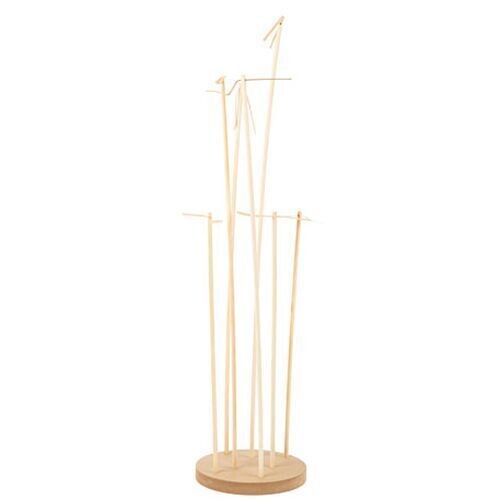 PRESENTOIR A BALLONS 7 TIGES SOCLE BOIS 17x68CM