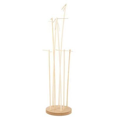 PRESENTOIR A BALLONS 7 TIGES SOCLE BOIS 17x68CM