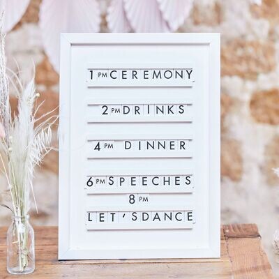 PANNEAU BOIS BLANC 5 LIGNES 44x29CM + 324 LETTRES