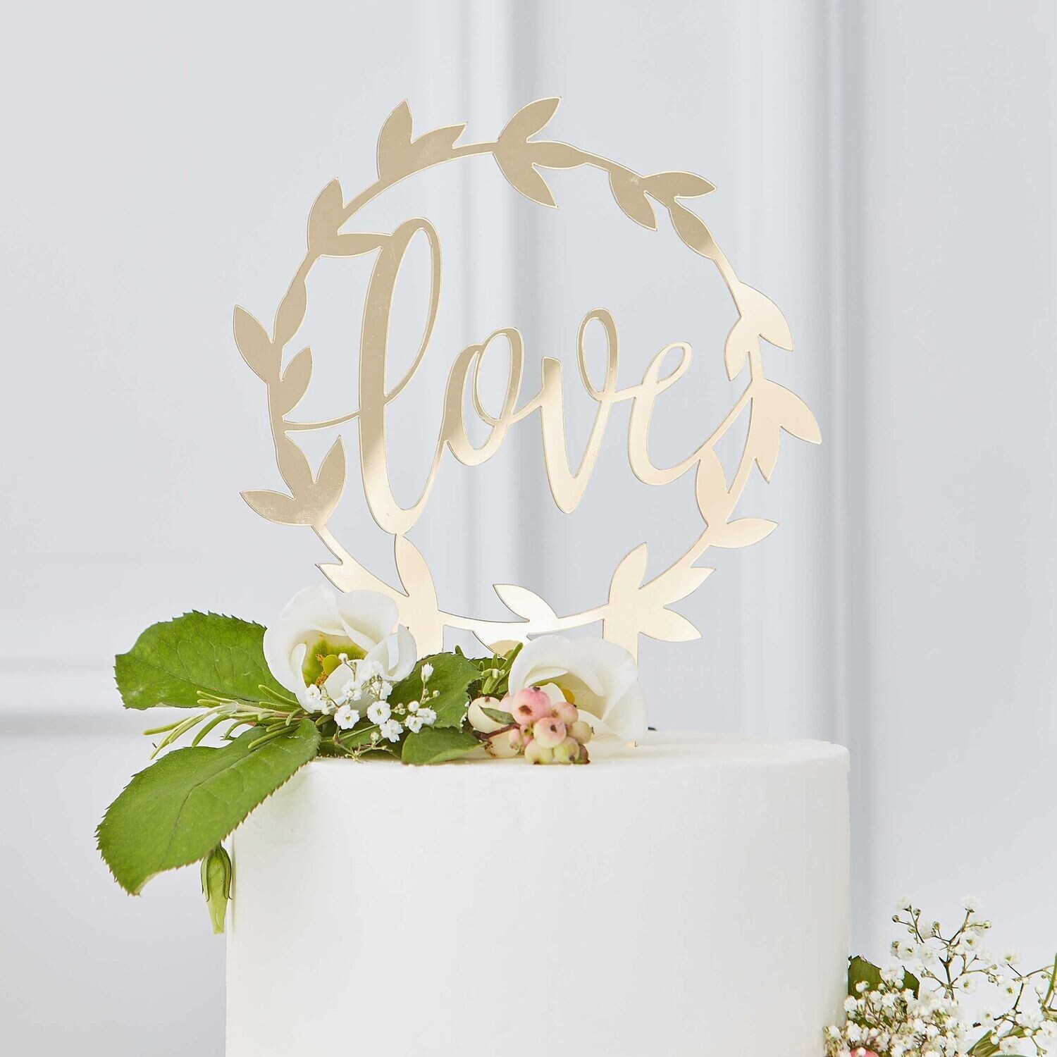 CAKE TOPPER LOVE ACRYLIQUE OR 15x20CM