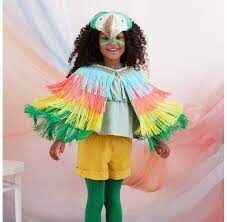 DEGUISEMENT PERROQUET CAPE ET COIFFE 3-6 ANS