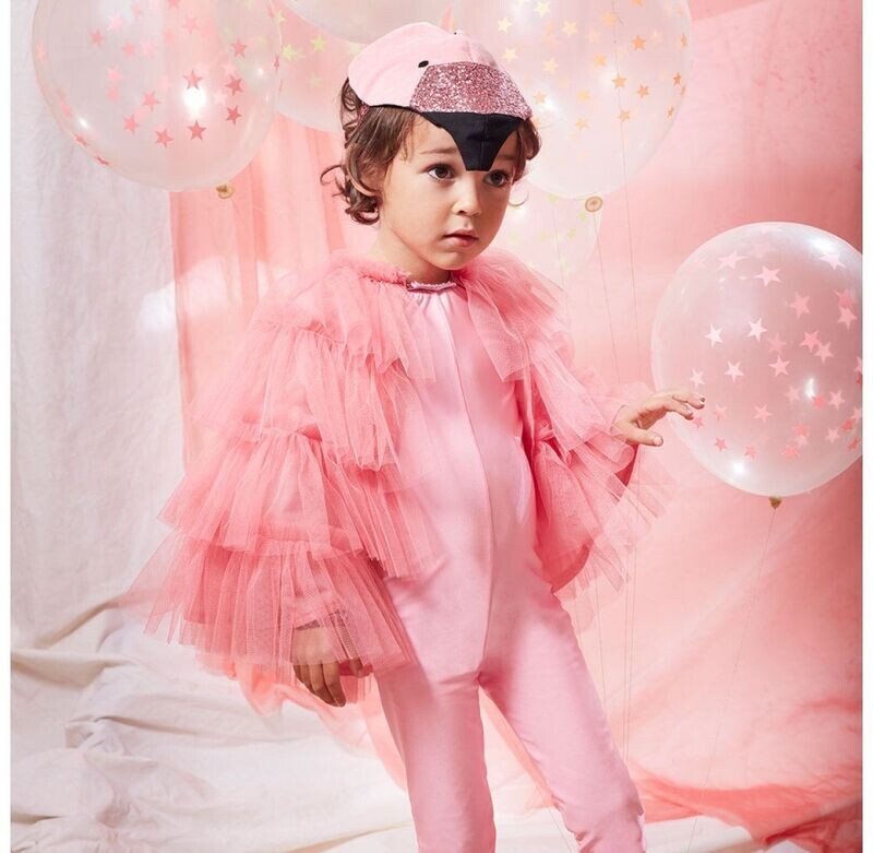 DEGUISEMENT FLAMANT ROSE CAPE ET CHAPEAU T.U.