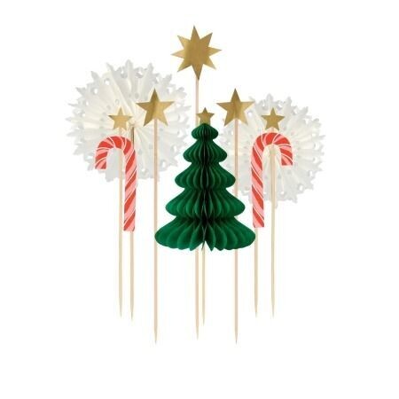 CAKE TOPPER NOEL 10 PIECES