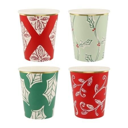 GOBELET DE NOEL 4 MODELES ASSORTIS 25CL (x8)