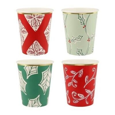 GOBELET DE NOEL 4 MODELES ASSORTIS 25CL (x8)