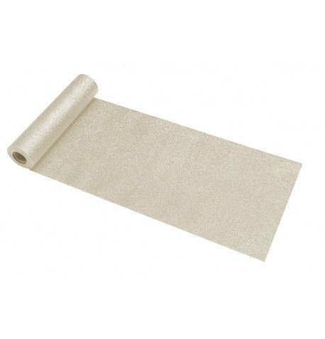 CHEMIN DE TABLE PAILLETTES PREMIUM PLATINE 30CMx5M