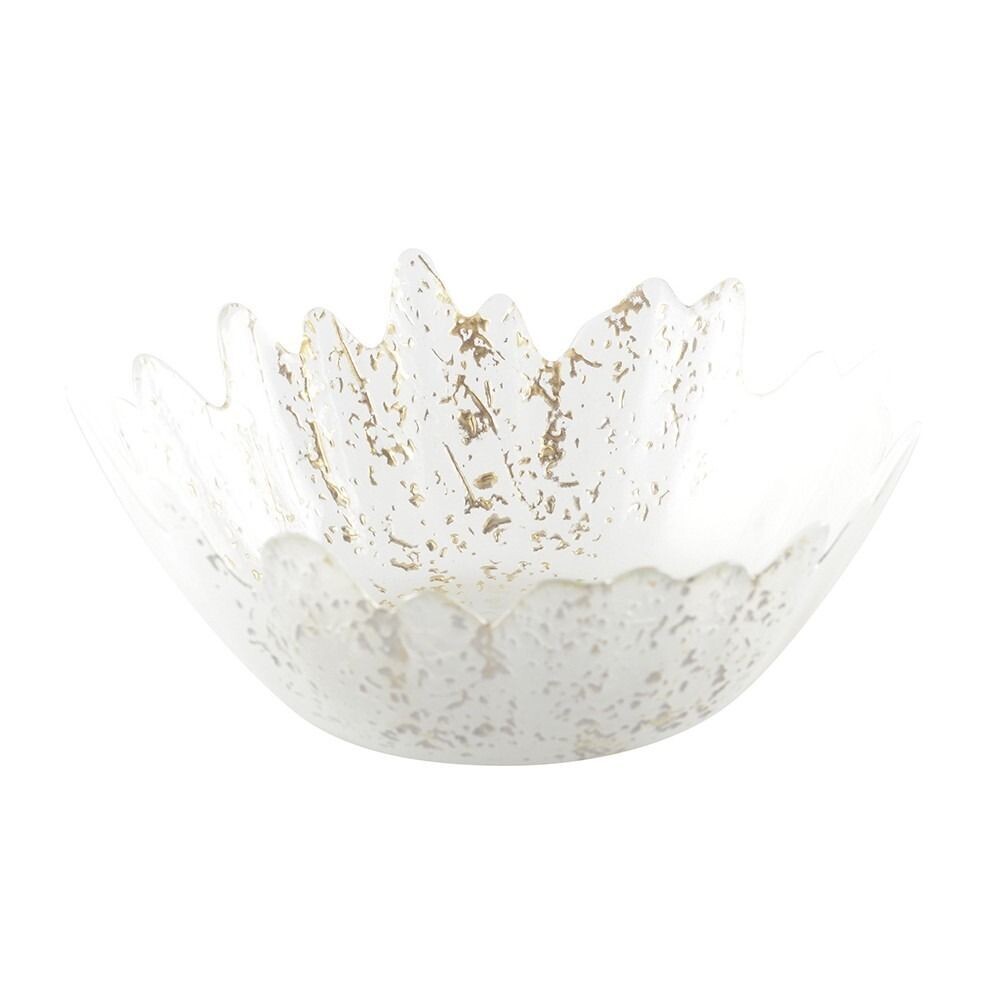 COUPE VERRE BLANCHE ET DORE 21CM