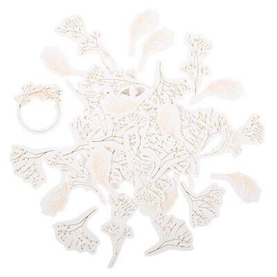CONFETTIS FLEURS DE CHAMPS BLUSH ET OR 2 A 3.5CM (x100)
